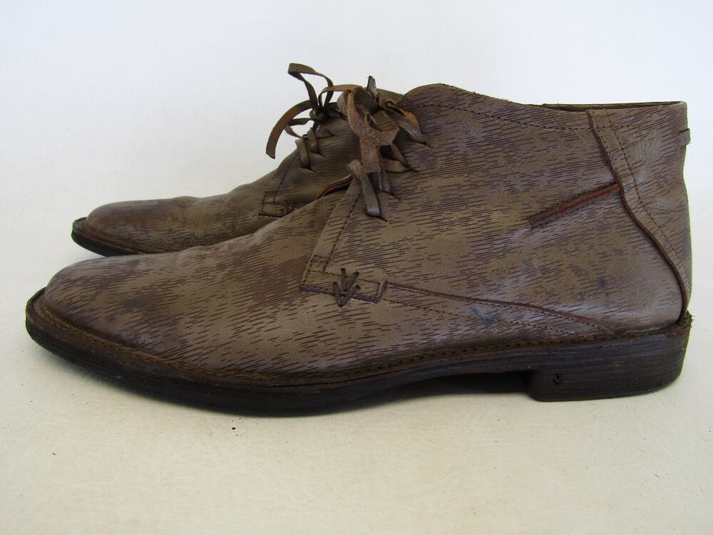 John Varvatos Mens Sz 10 M Brown Distress Leather Casual Designer Ankle Boots